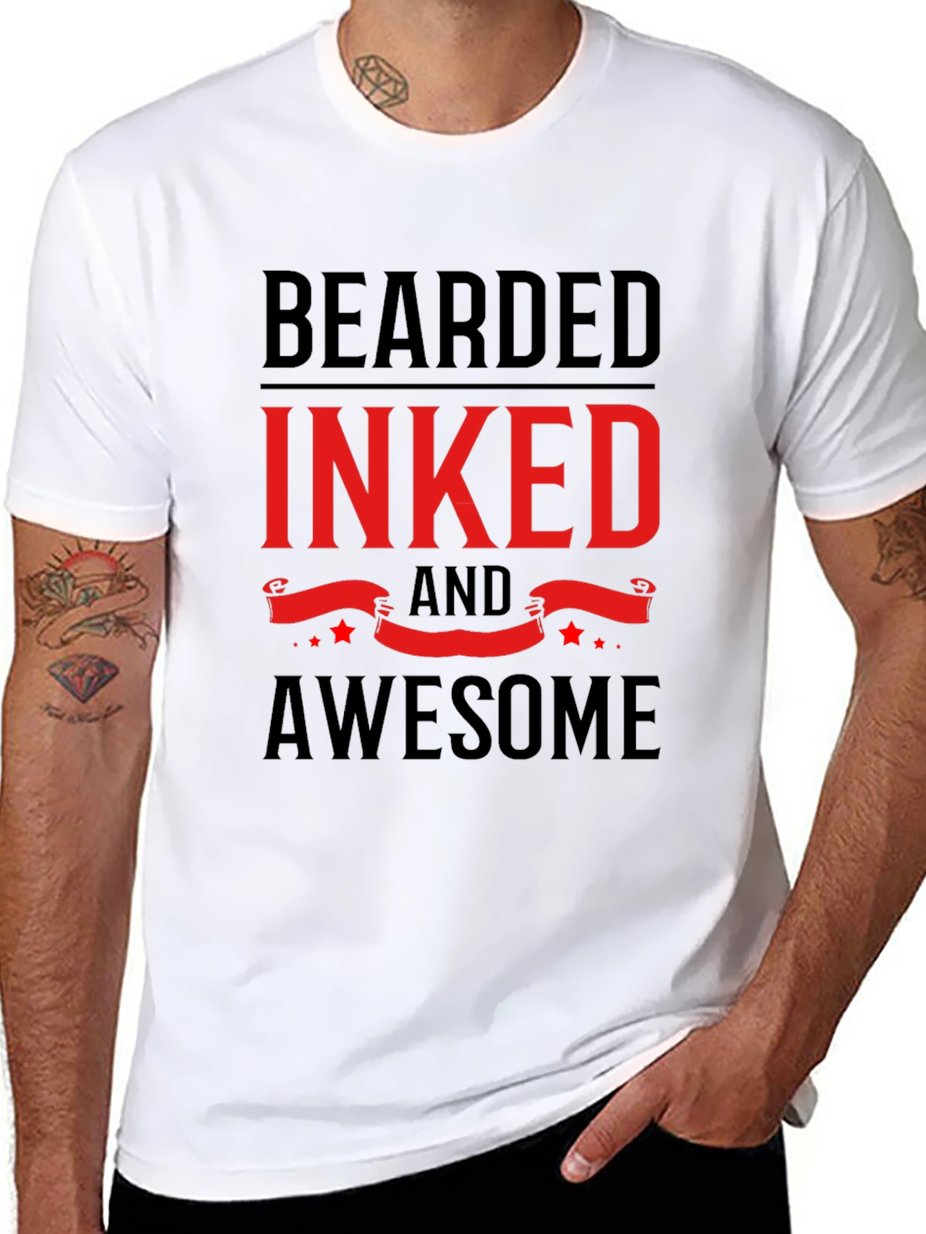 Bearded Inked & Awesome Graphic Tee