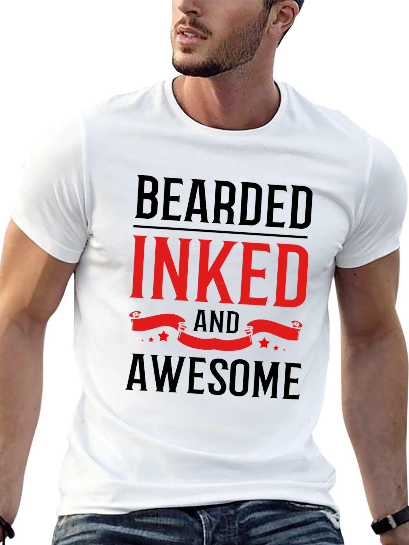 Bearded Inked & Awesome Graphic Tee