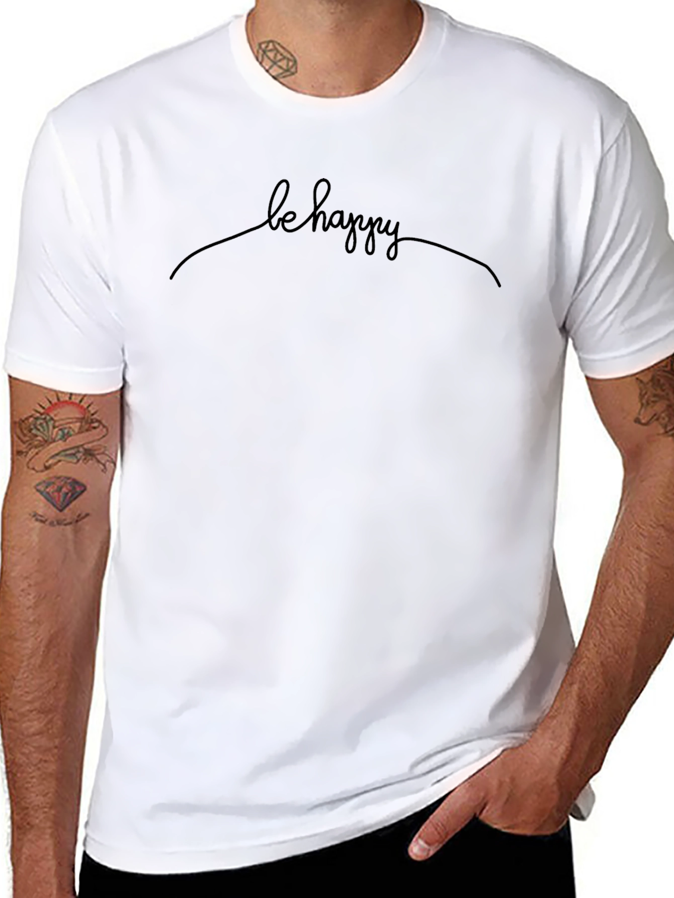 Be Happy Graphic Tee - Casual Comfort