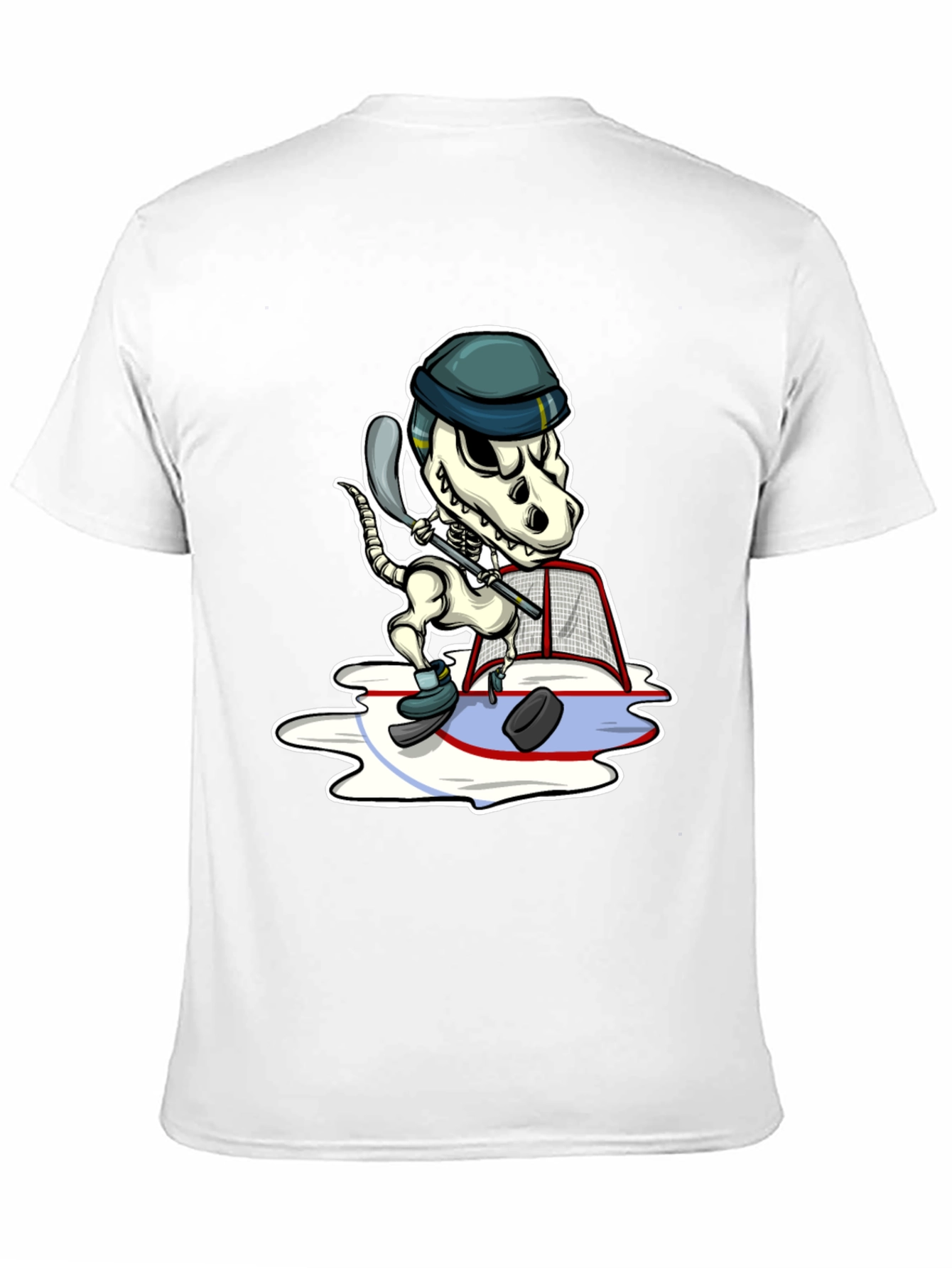 Dino Hockey Skeleton T-Shirt - Funny Sport Tee