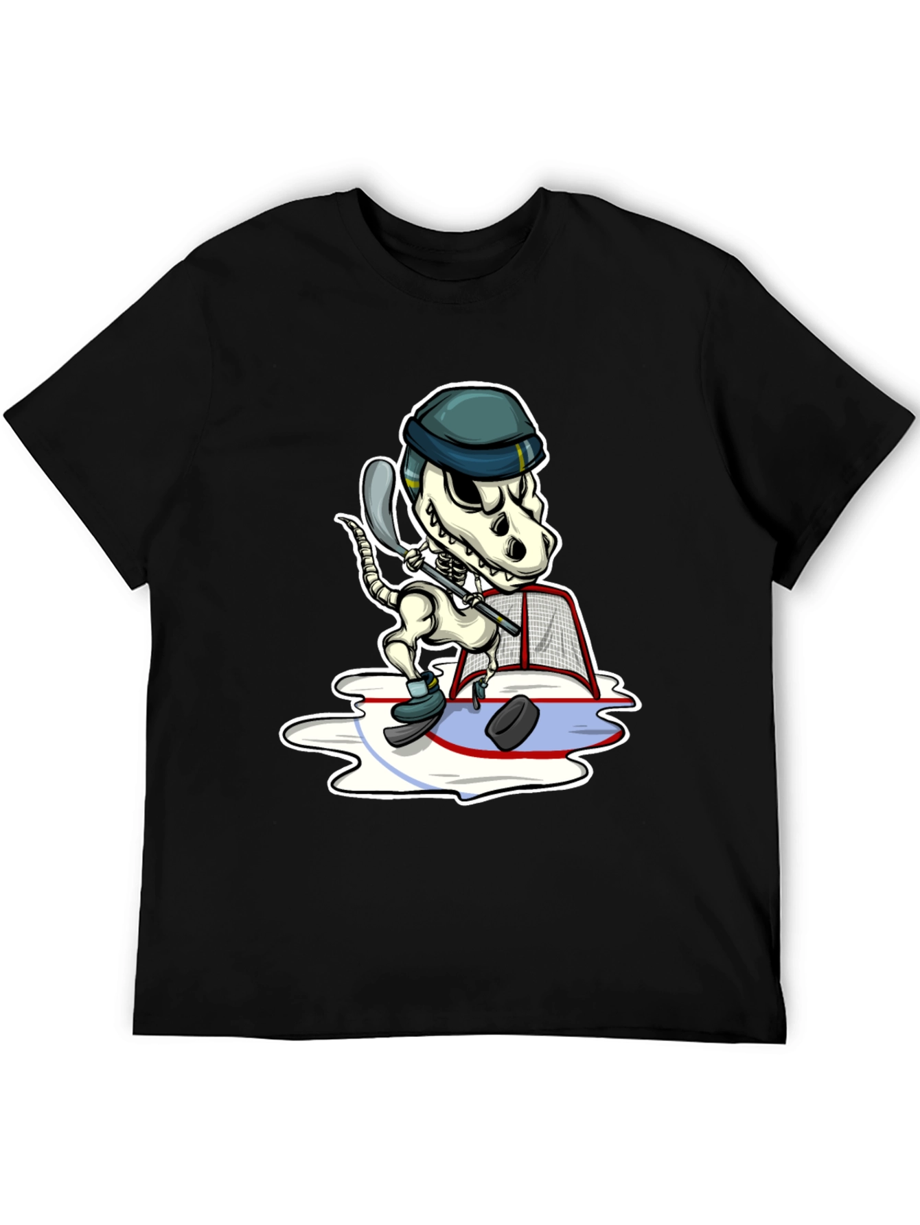 Dino Hockey Skeleton T-Shirt - Funny Sport Tee