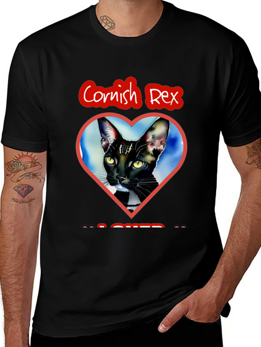 Cornish Rex Cat Lover T-Shirt - Heart Design