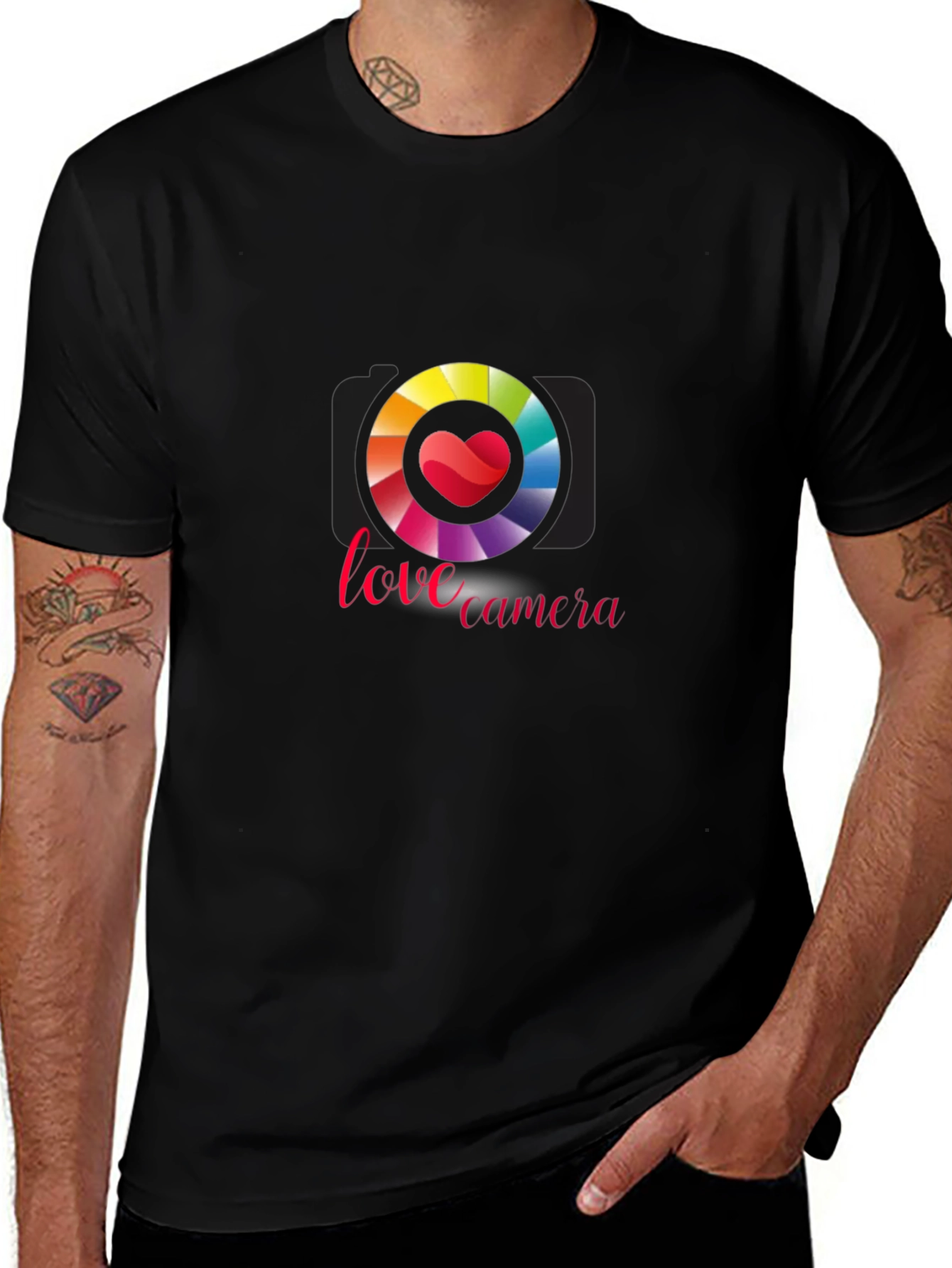 Love Camera Graphic Tee - Black T-Shirt