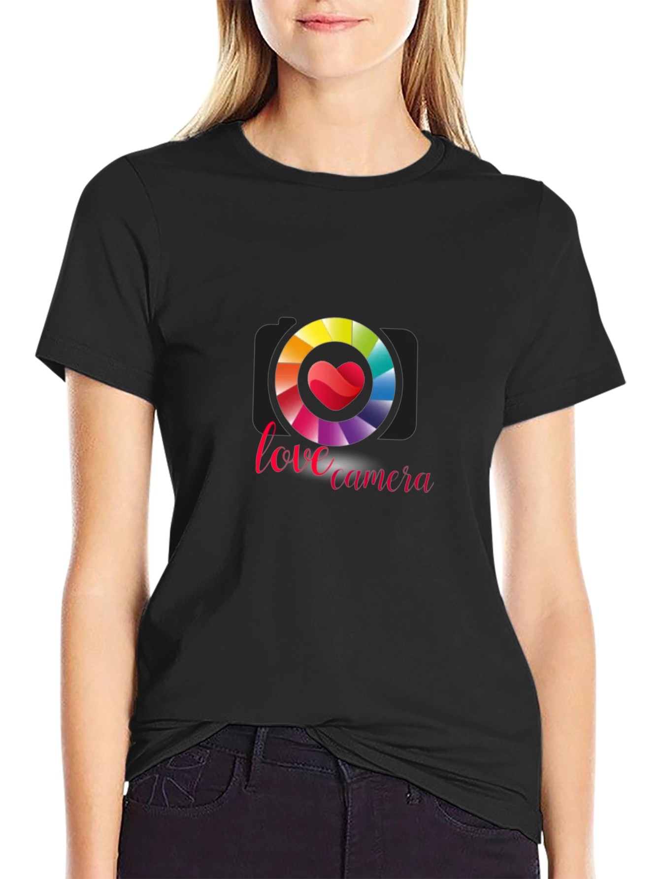 Love Camera Graphic Tee - Black T-Shirt