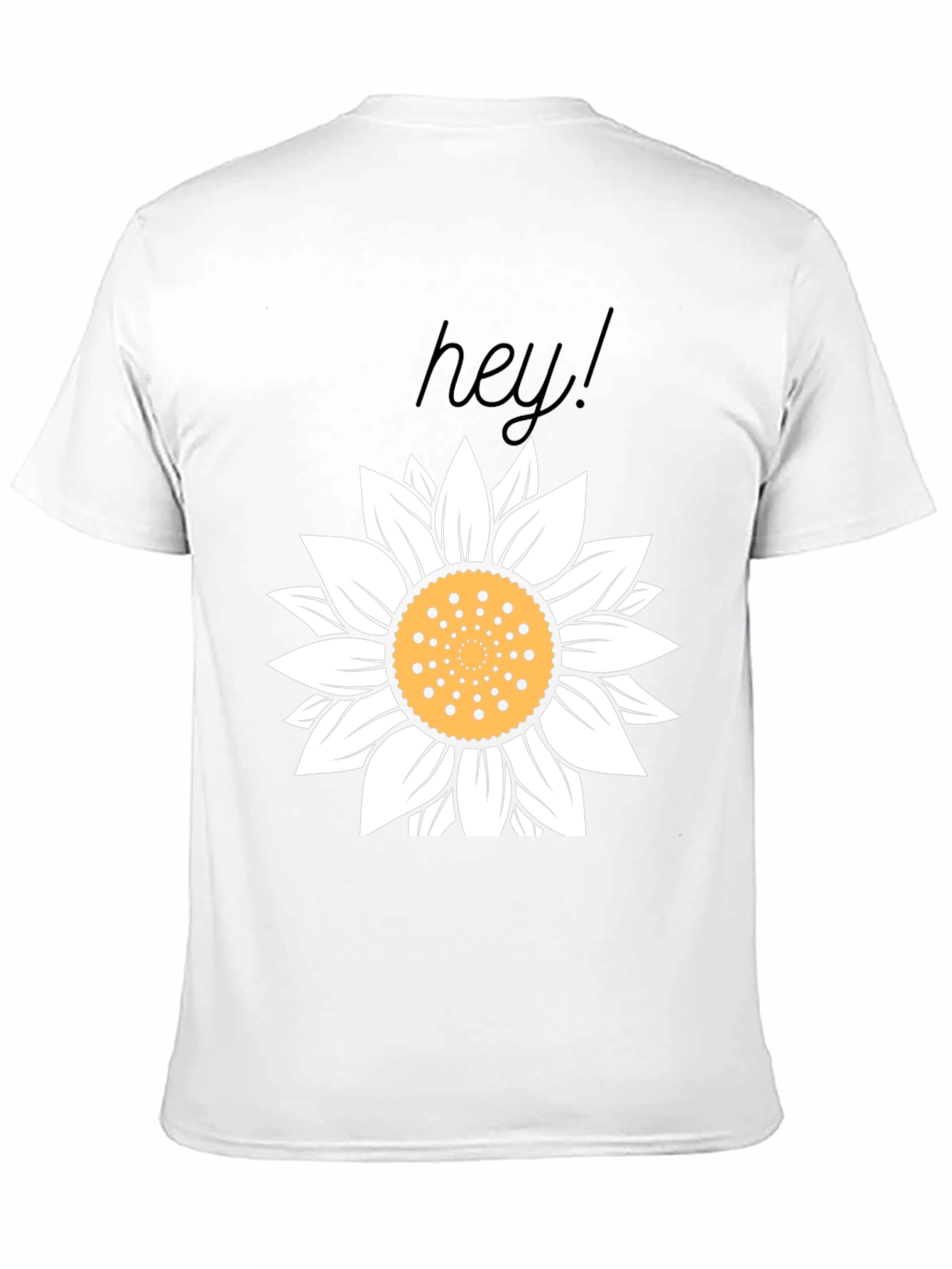 Hey! Sunflower Graphic Tee - Black Cotton Casual Top
