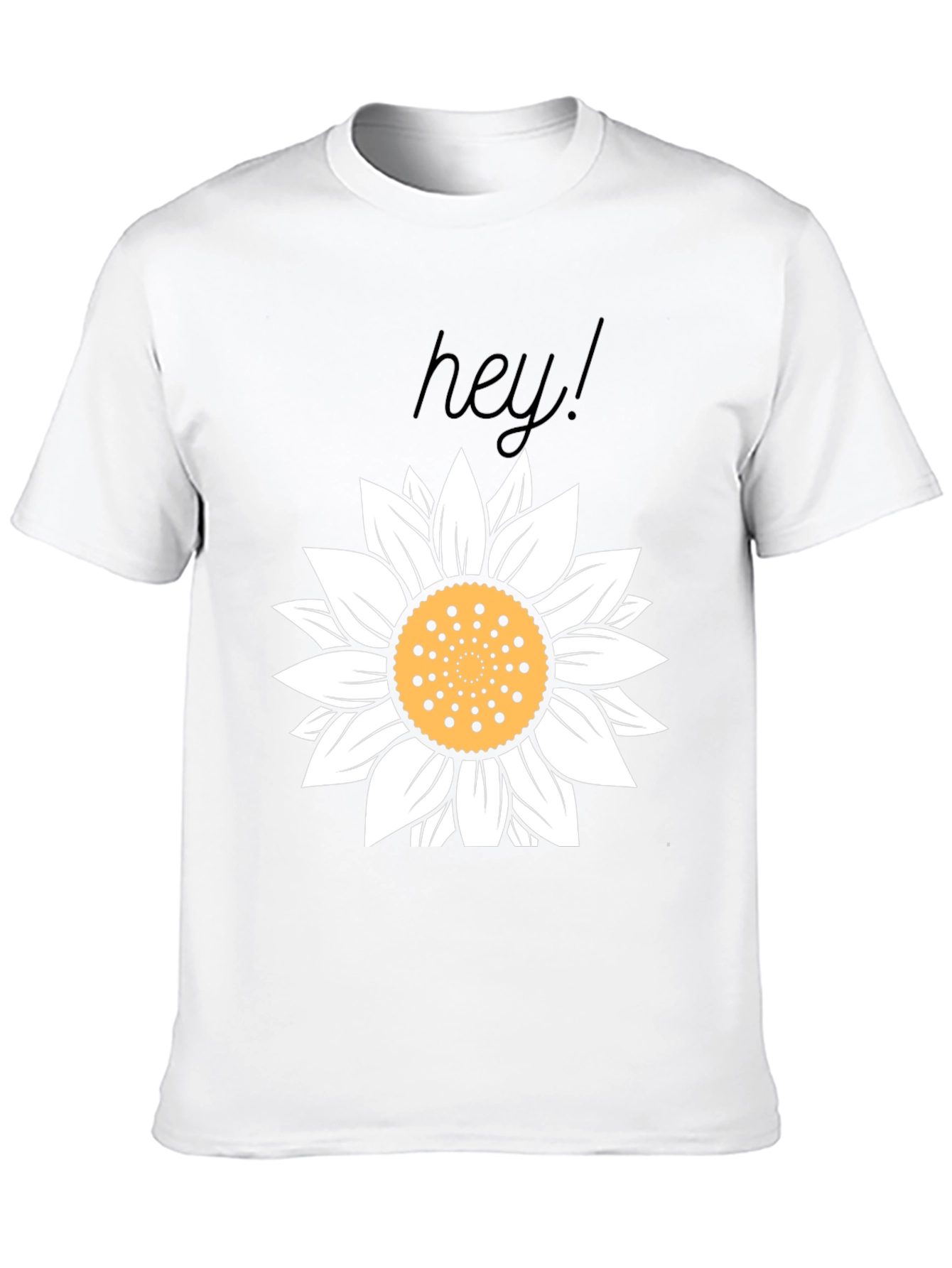 Hey! Sunflower Graphic Tee - Black Cotton Casual Top