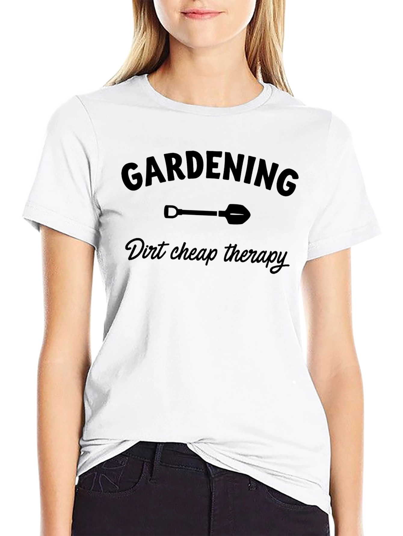 Gardening Dirt Cheap Therapy Black Graphic Tee