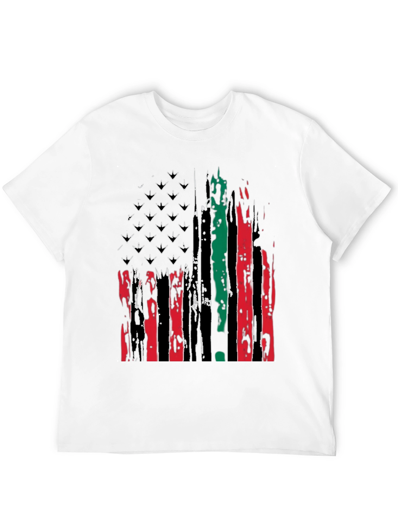 Distressed Pan-African American Flag Graphic Tee