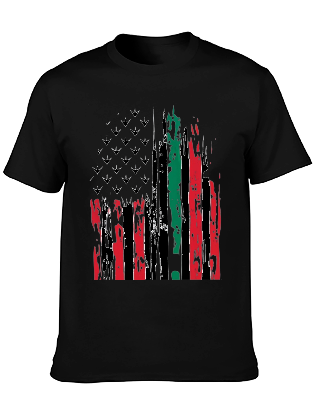 Distressed Pan-African American Flag Graphic Tee