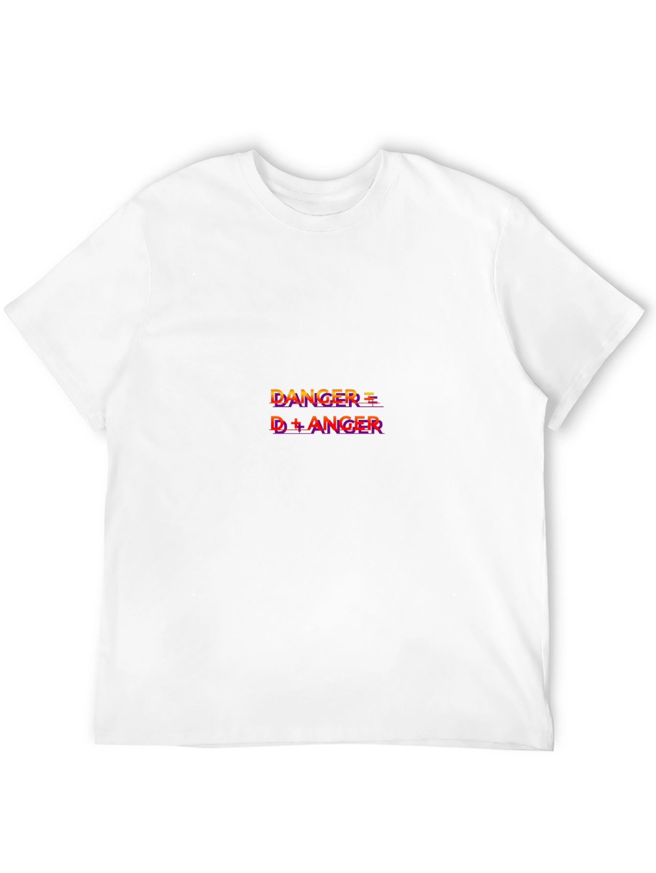 Danger Equals D plus Anger Graphic Black T-Shirt