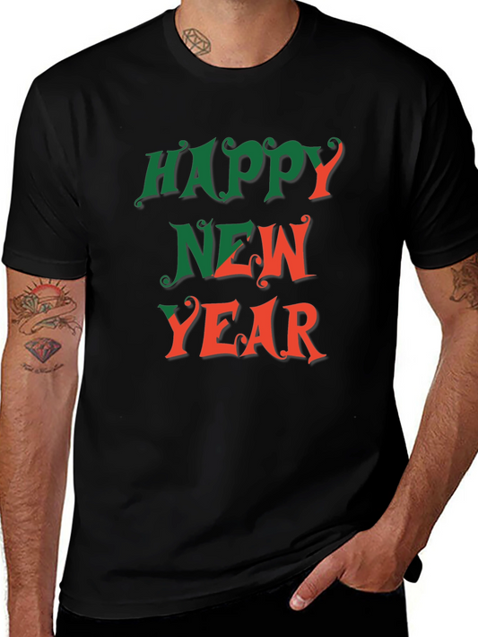 Happy New Year Graphic Tee - Festive Holiday Shirt