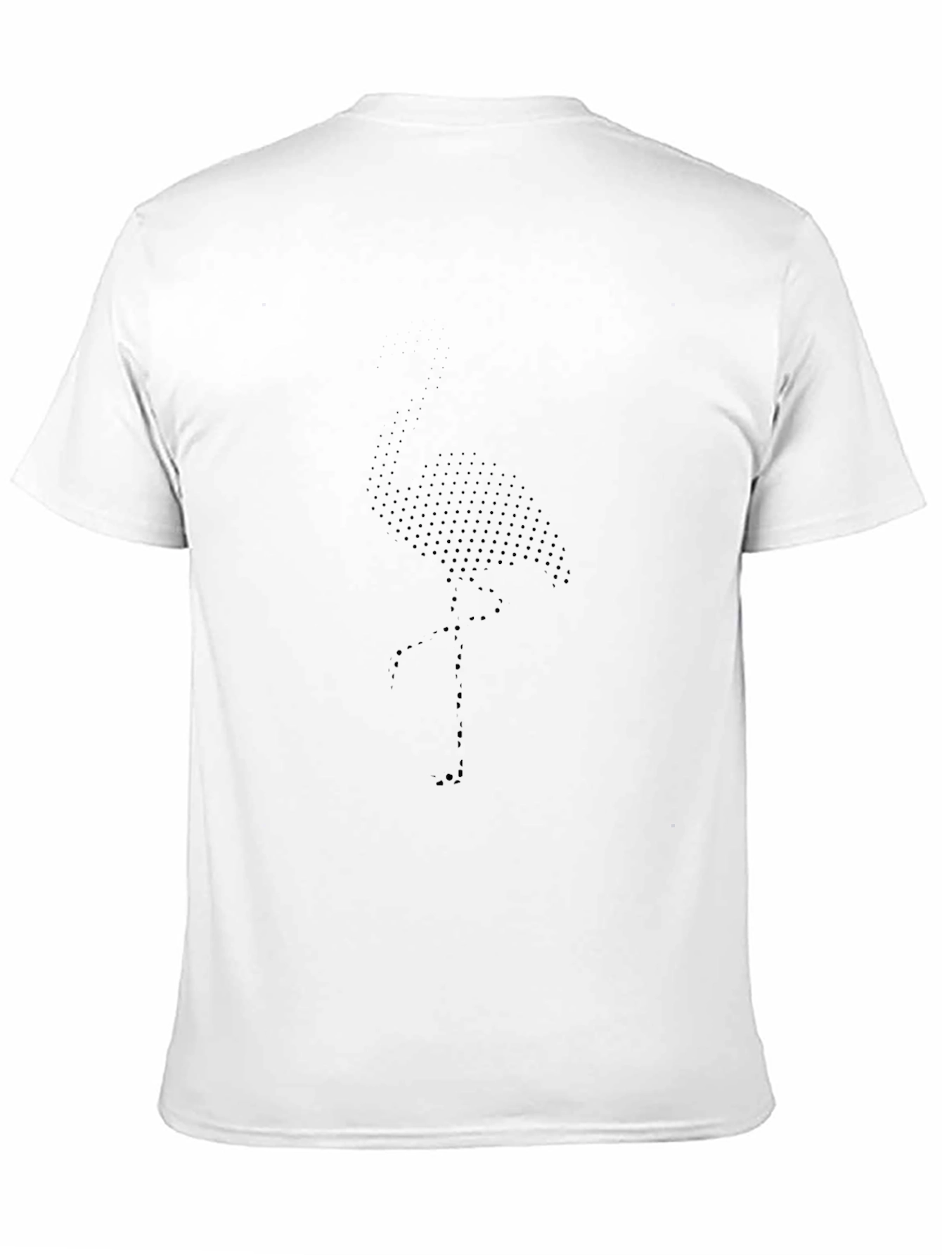 Mens Black Graphic Tee - Flamingo Dot Design