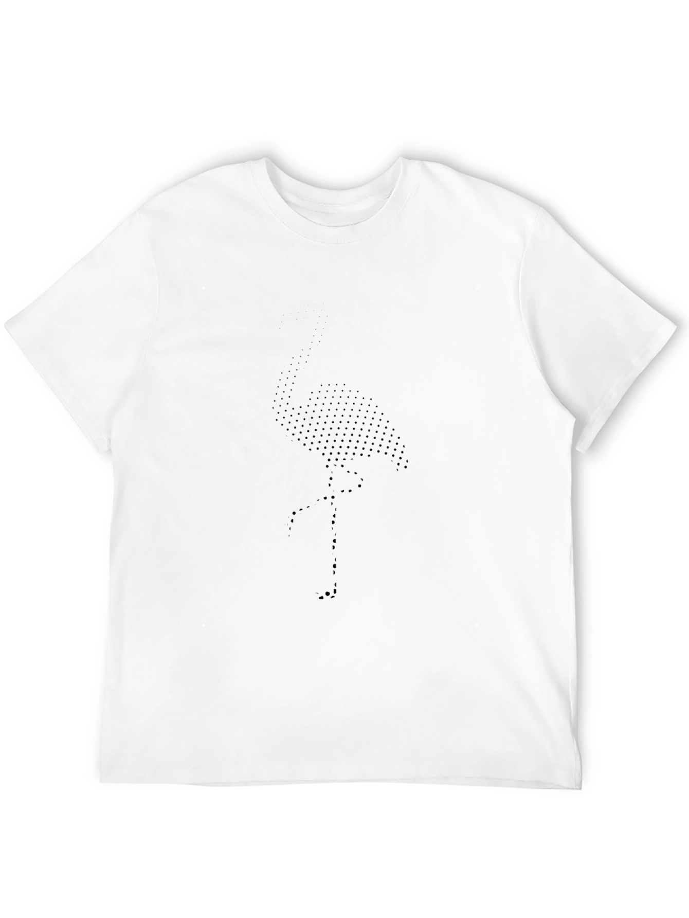 Mens Black Graphic Tee - Flamingo Dot Design
