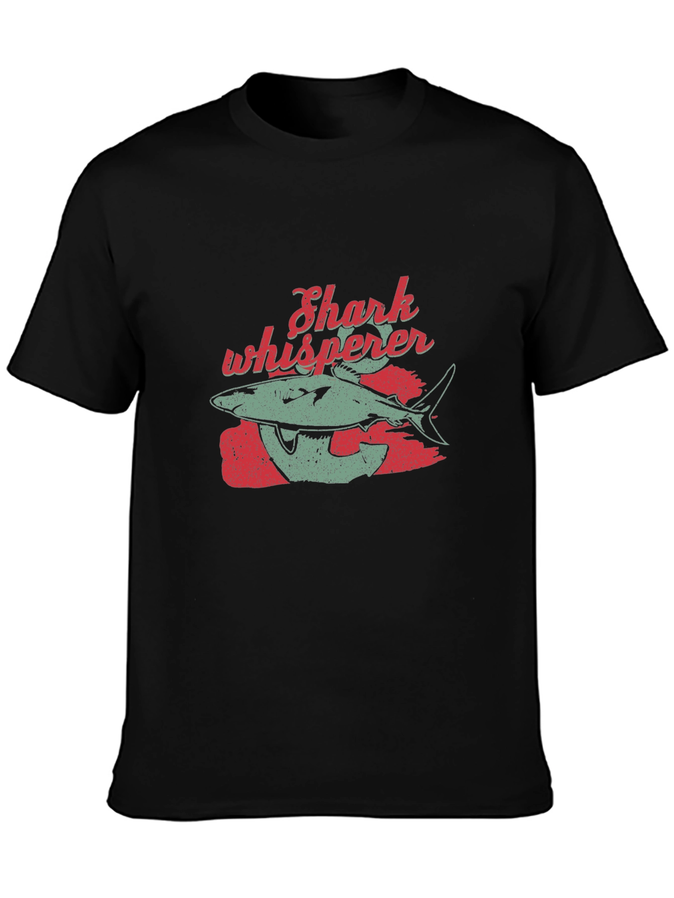 Shark Whisperer Graphic Tee - Black Cotton T-Shirt