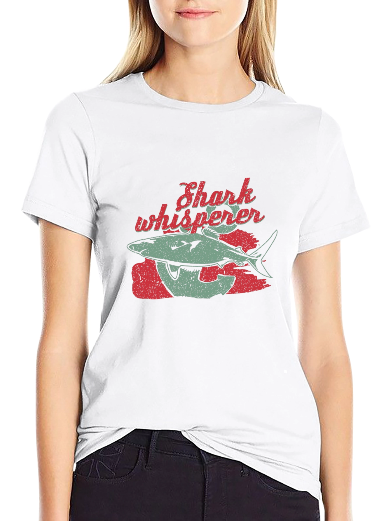 Shark Whisperer Graphic Tee - Black Cotton T-Shirt