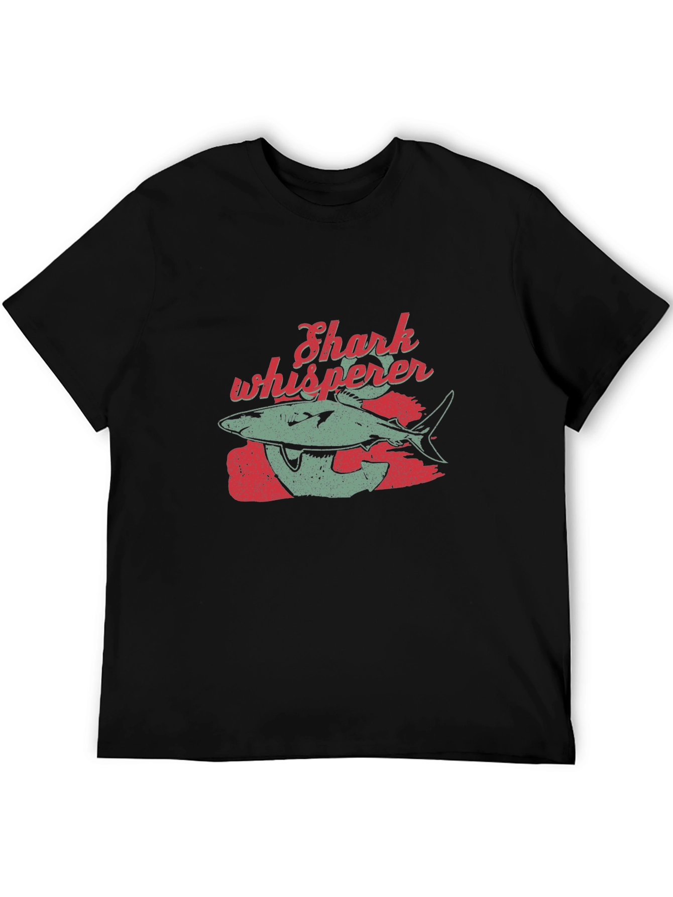 Shark Whisperer Graphic Tee - Black Cotton T-Shirt