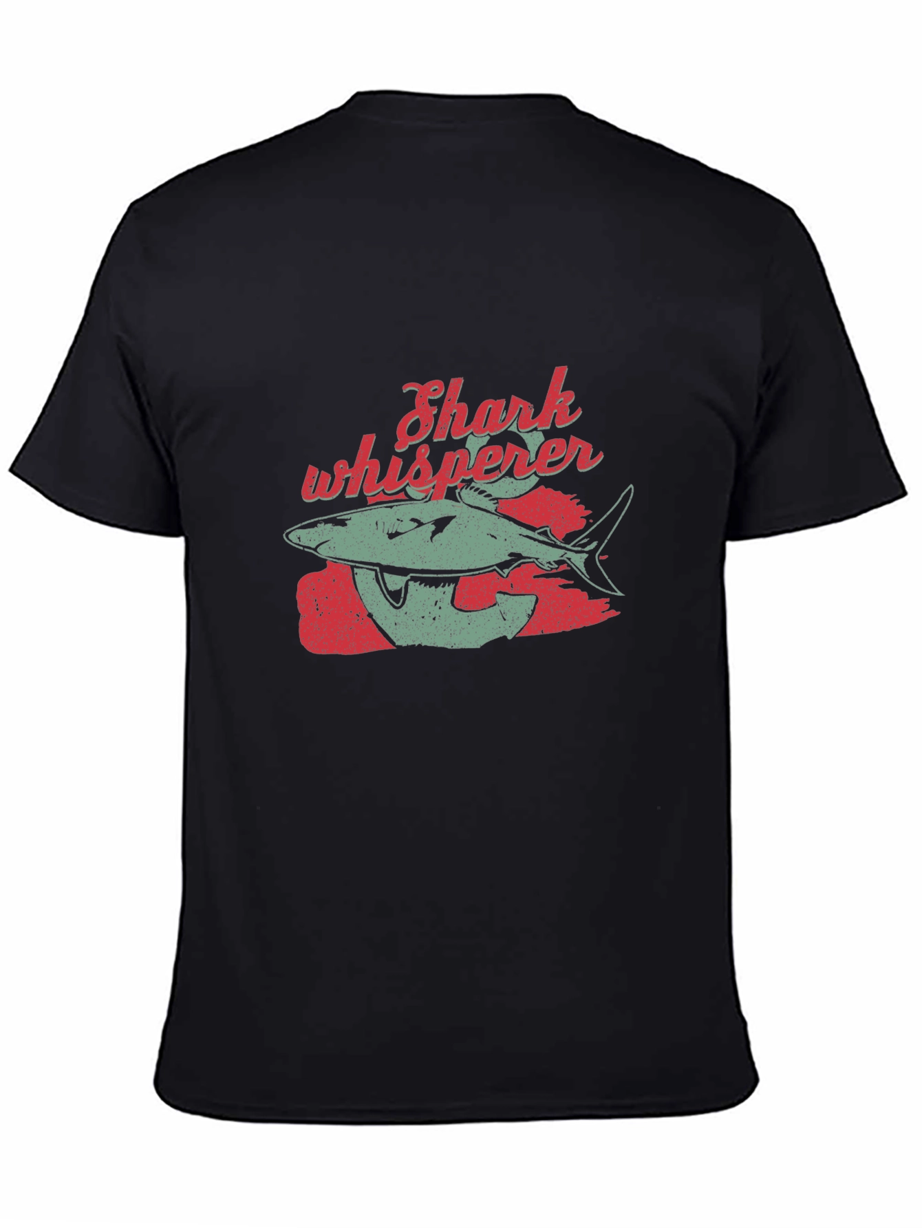 Shark Whisperer Graphic Tee - Black Cotton T-Shirt