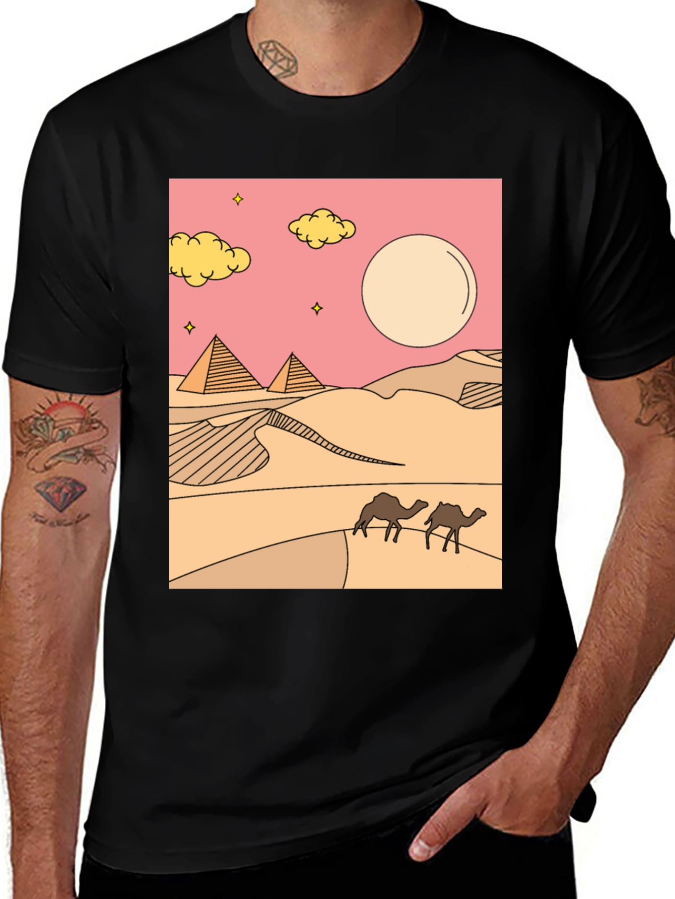 Desert Graphic Tee - Black Cotton Blend