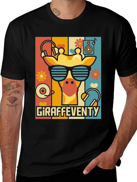Giraffe Seventies Style Graphic Tee