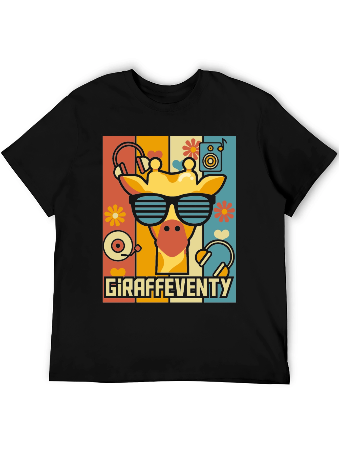 Giraffe Seventies Style Graphic Tee