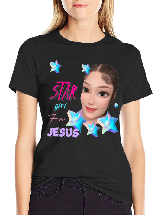 Star Girl for Jesus Black T-Shirt