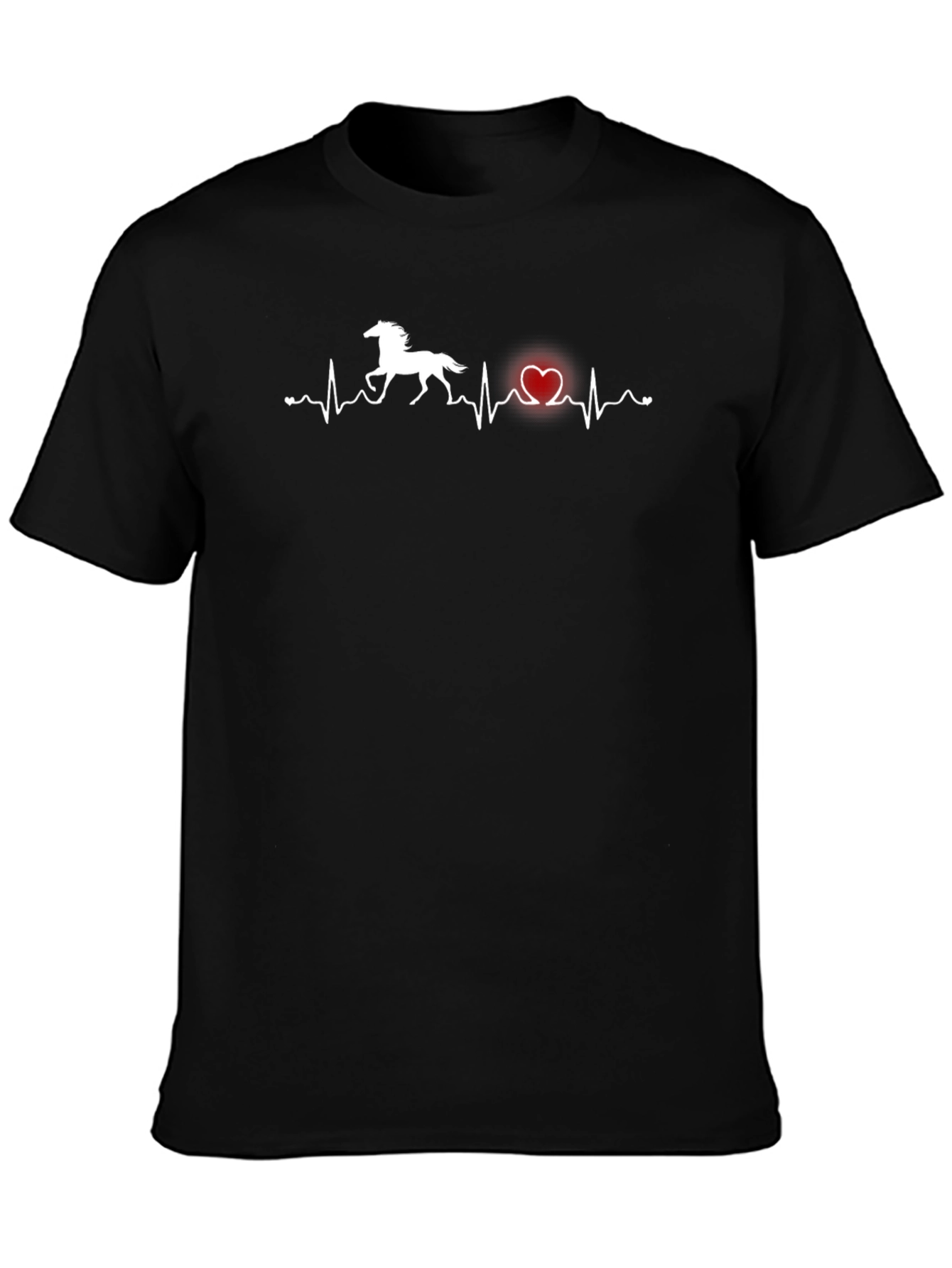 Horse Heartbeat Graphic Tee - Equestrian Lover Shirt