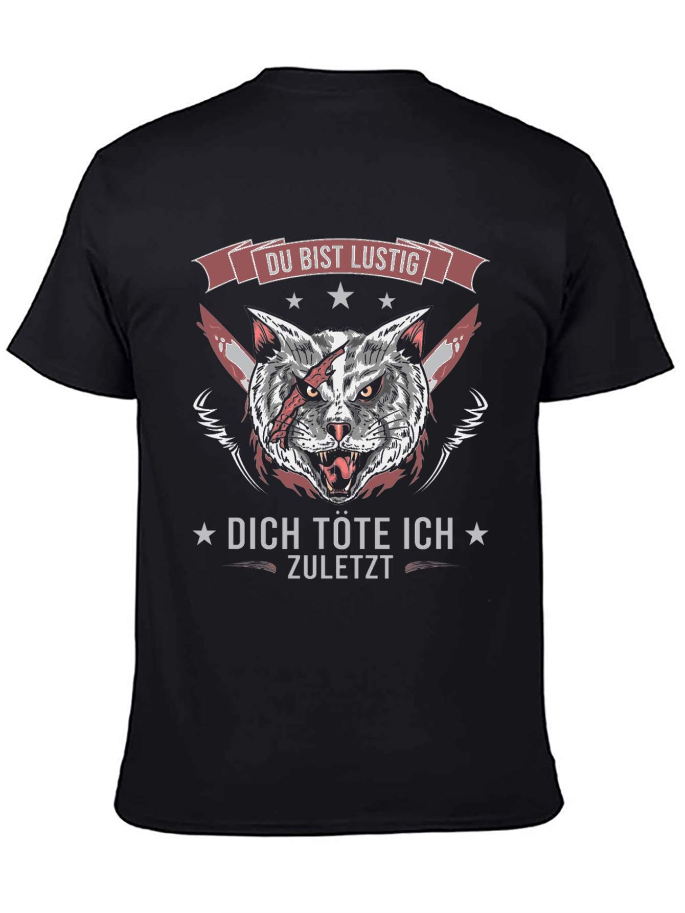 Du Bist Lustig T-Shirt - Killer Cat Design