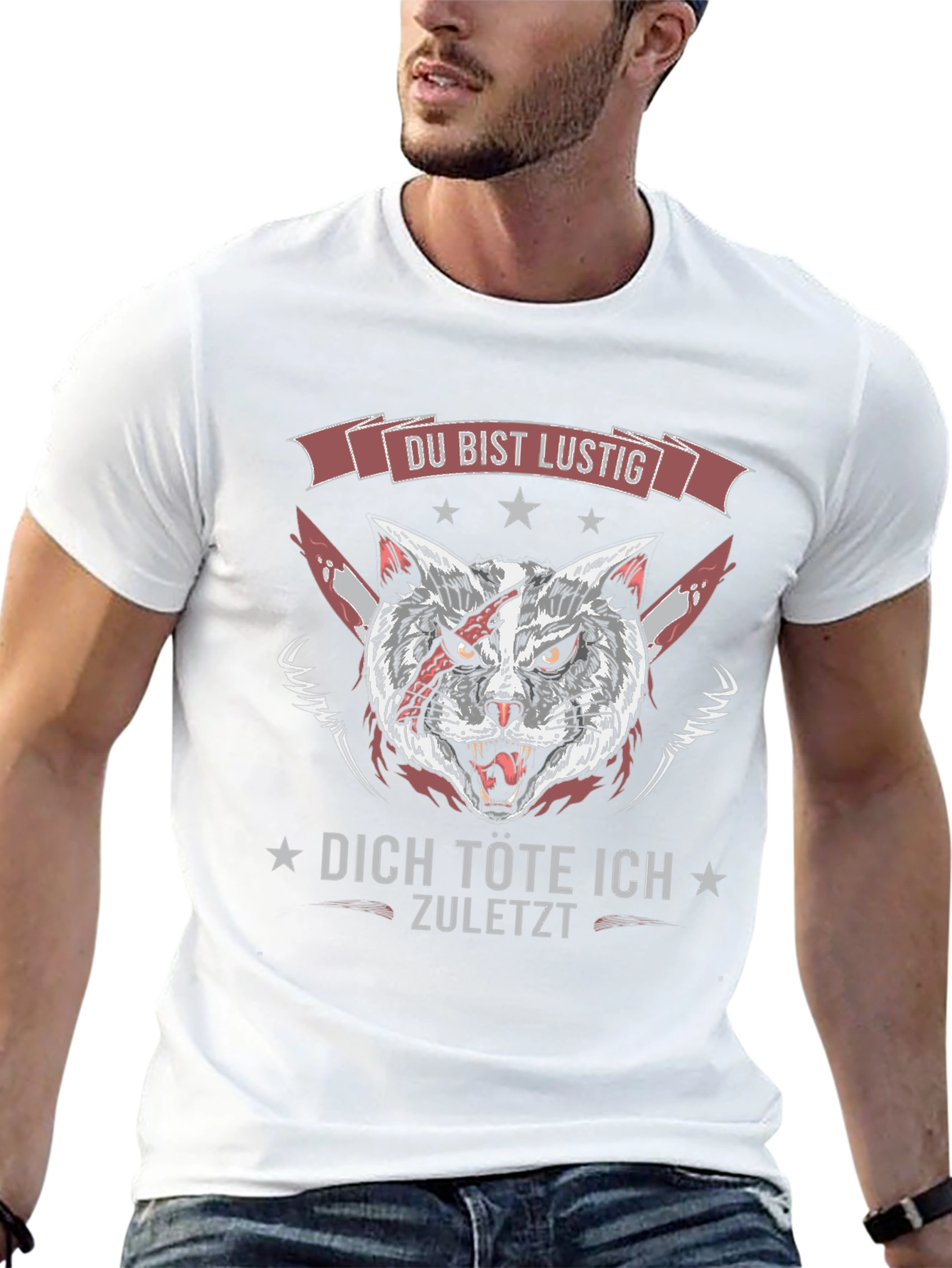 Du Bist Lustig T-Shirt - Killer Cat Design