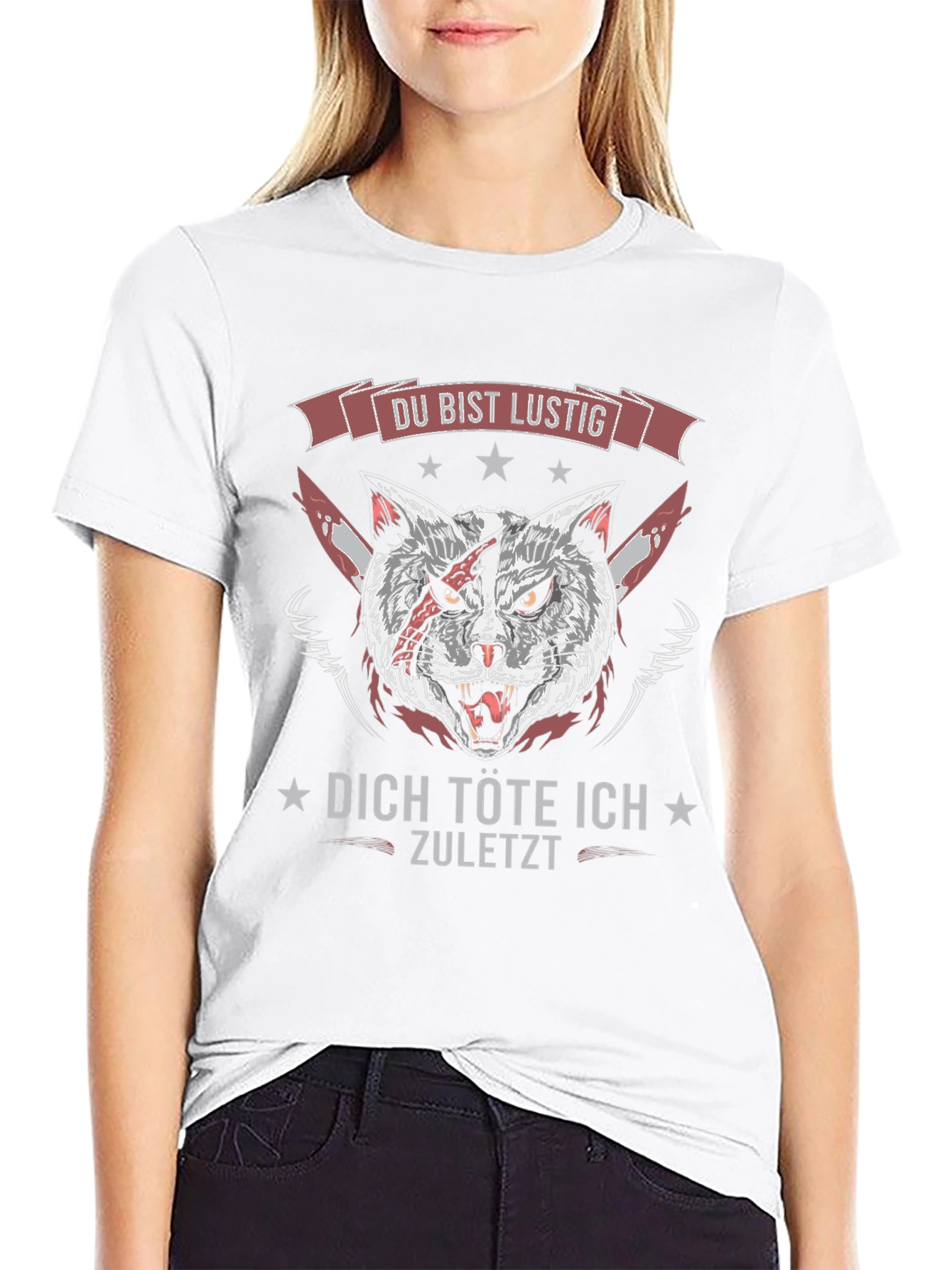 Du Bist Lustig T-Shirt - Killer Cat Design