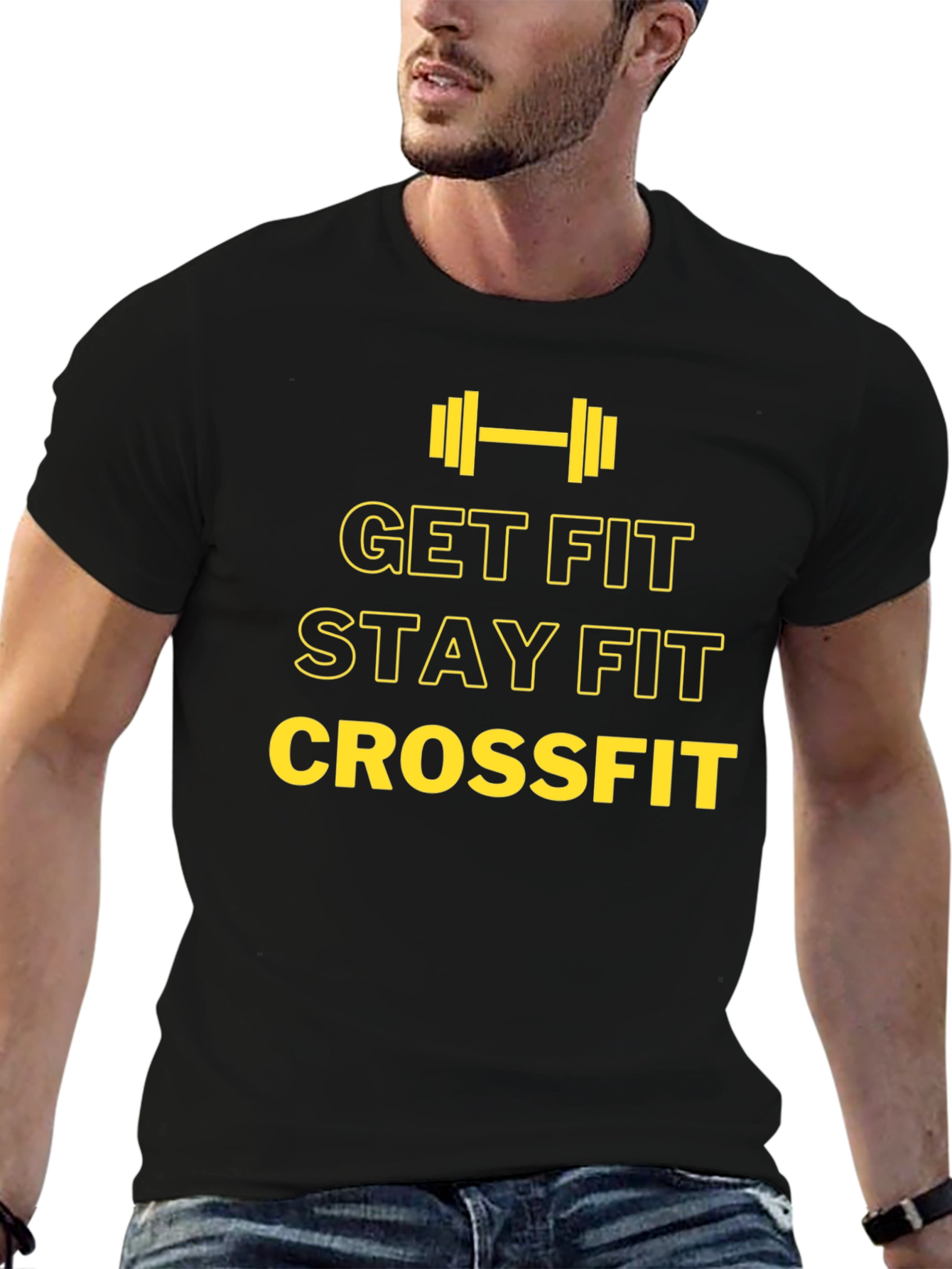 Crossfit Get Fit Stay Fit Black T-Shirt