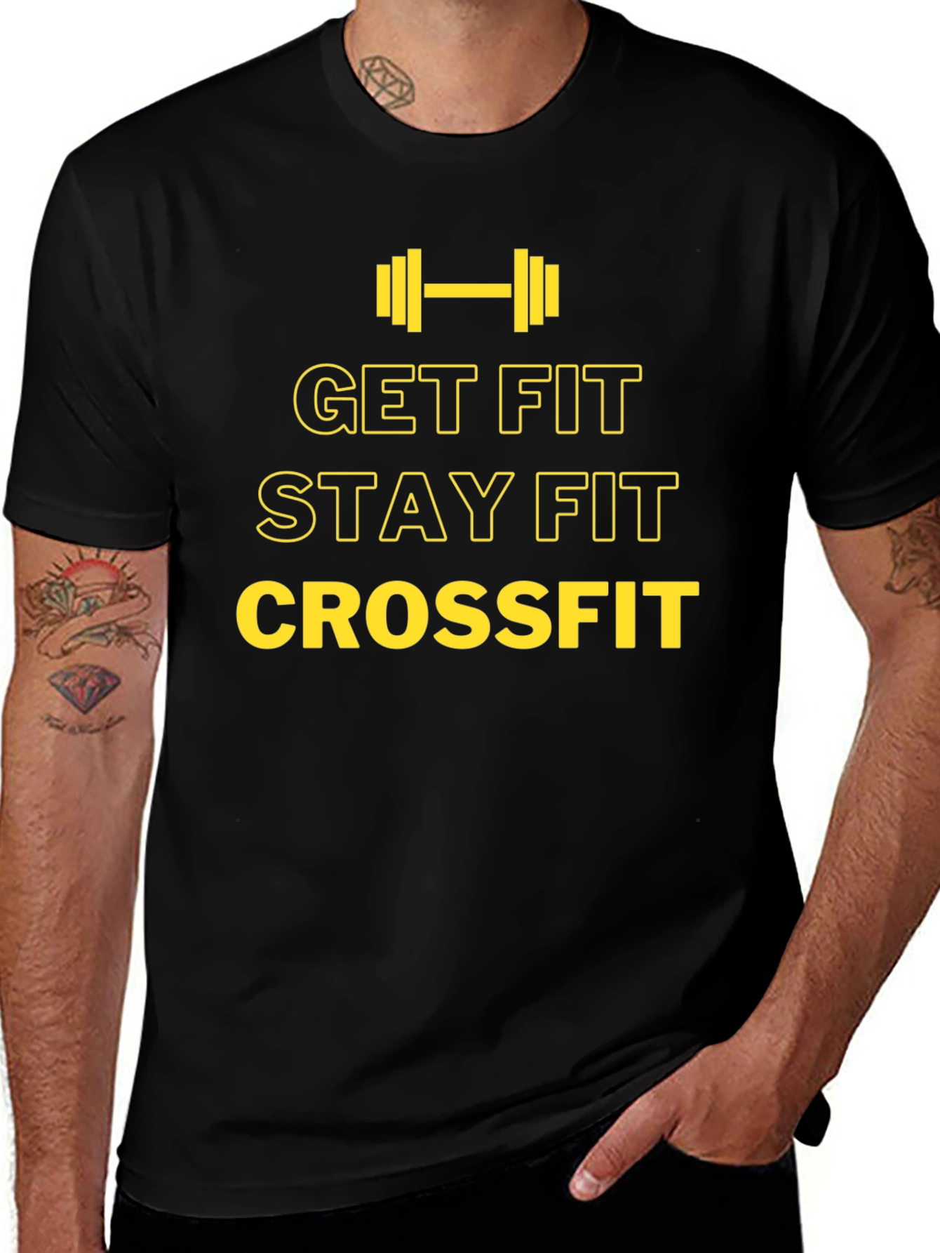Crossfit Get Fit Stay Fit Black T-Shirt