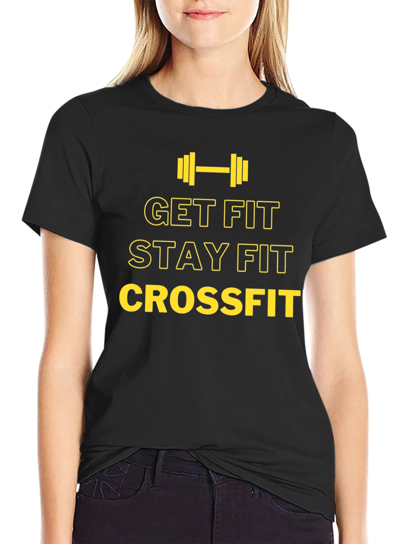 Crossfit Get Fit Stay Fit Black T-Shirt