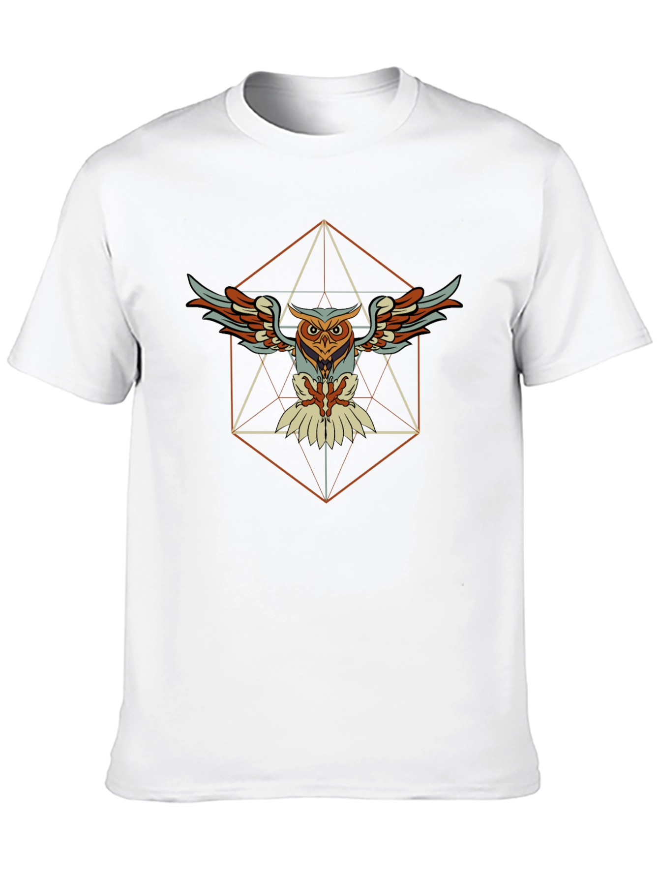 Geometric Owl T-Shirt - Stylish Graphic Tee