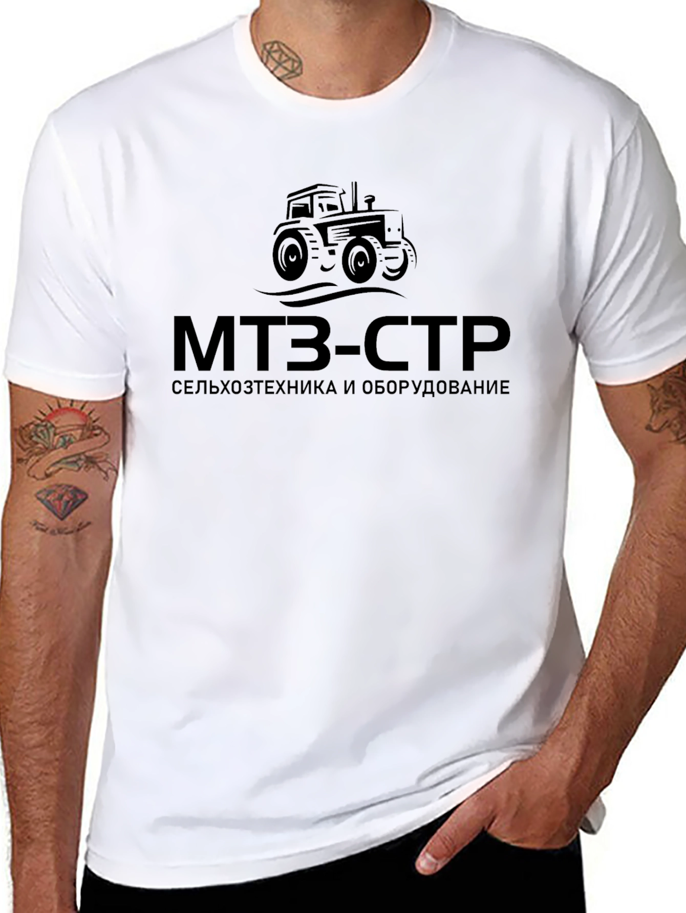 MTZ-STR Tractor T-Shirt - Black Cotton Tee