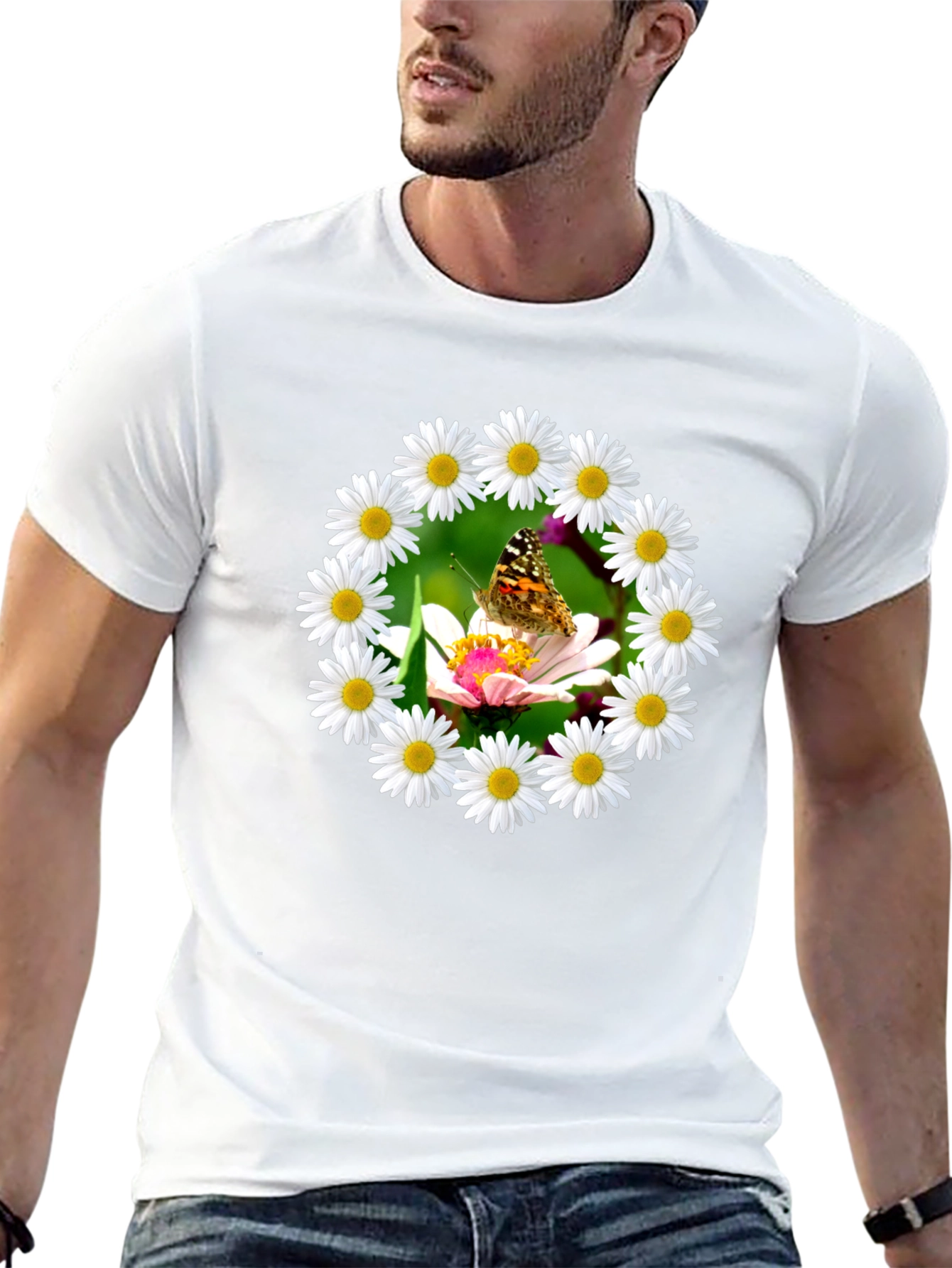 Daisy Butterfly Graphic Tee - Natures Beauty
