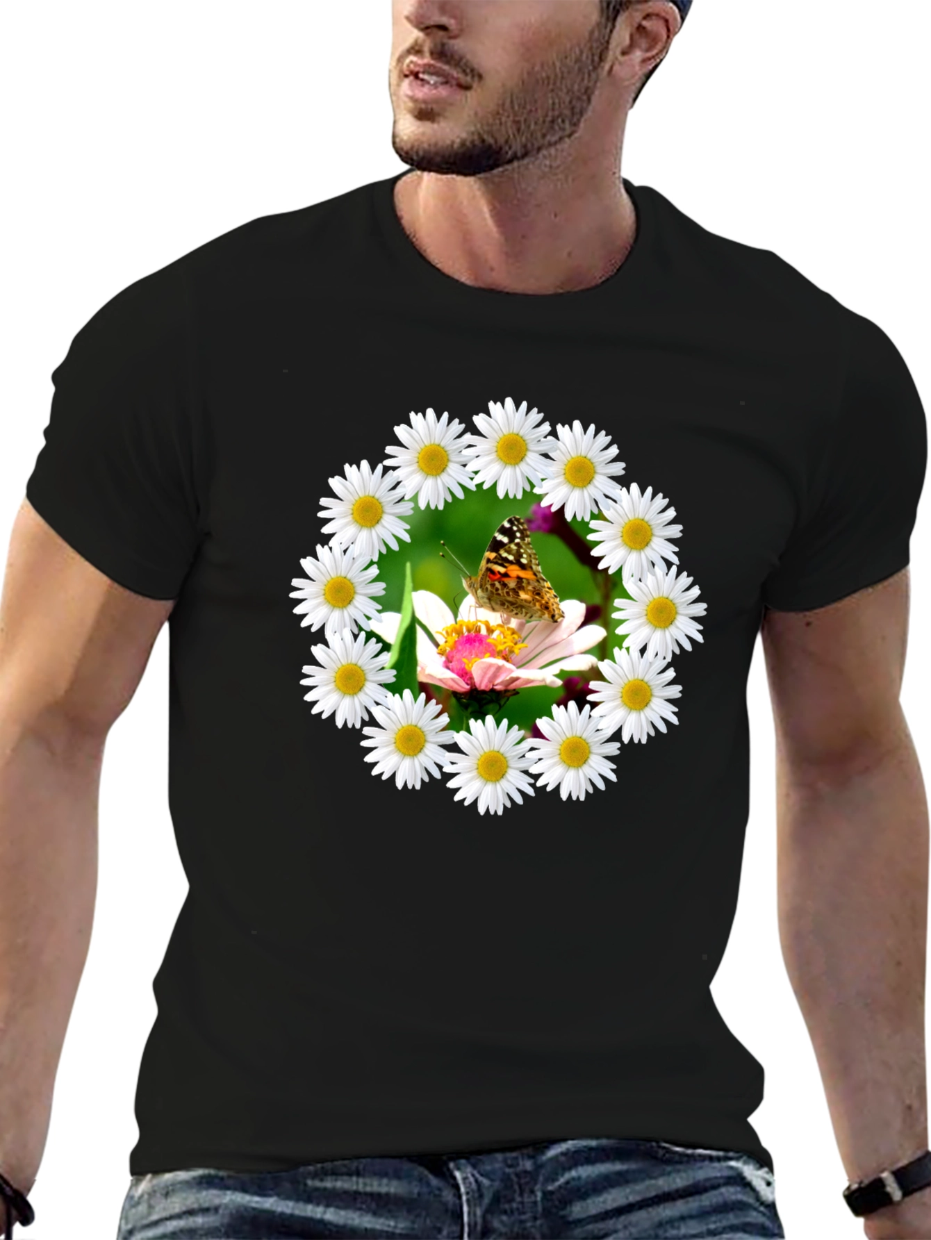 Daisy Butterfly Graphic Tee - Natures Beauty