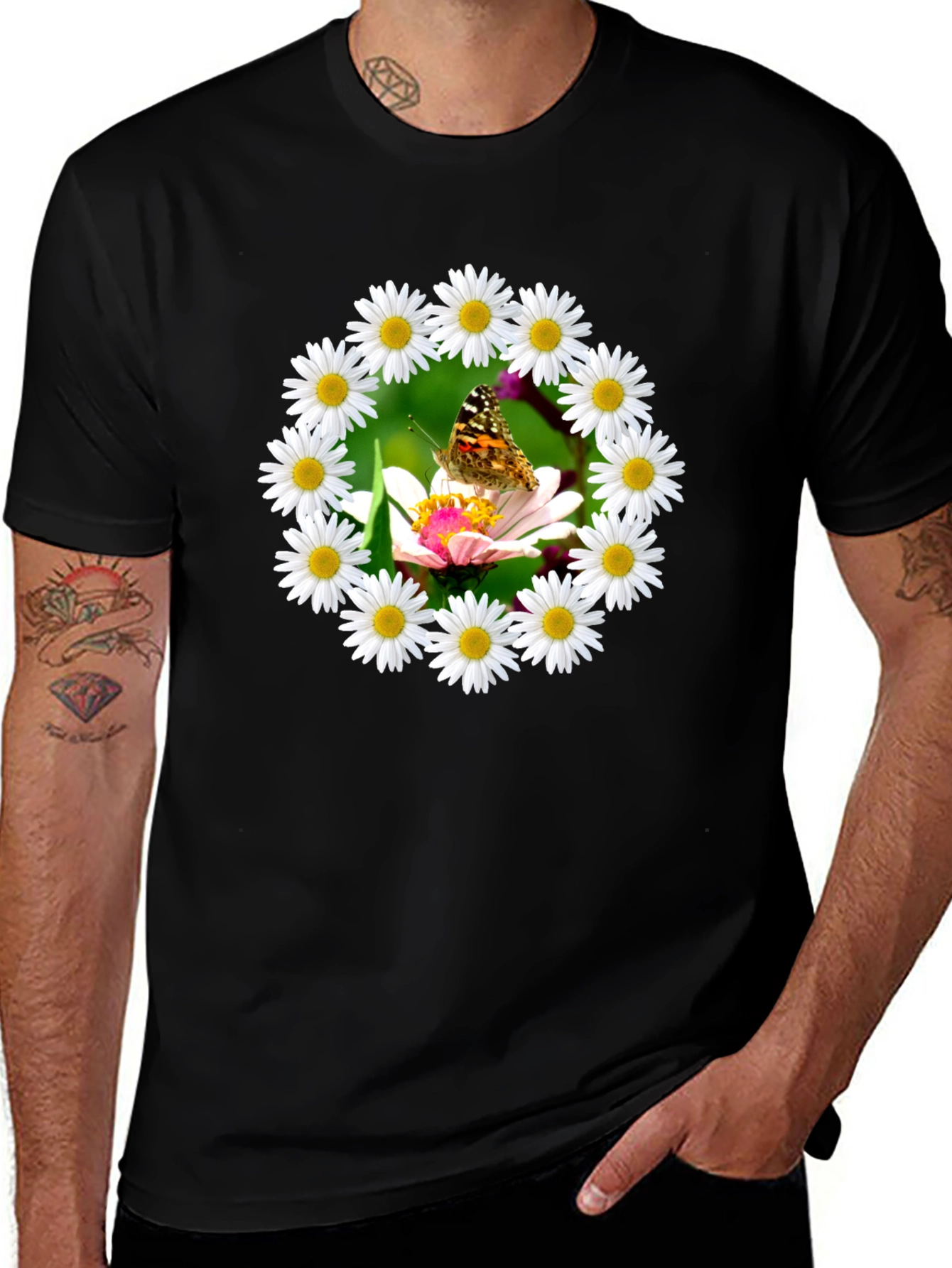 Daisy Butterfly Graphic Tee - Natures Beauty