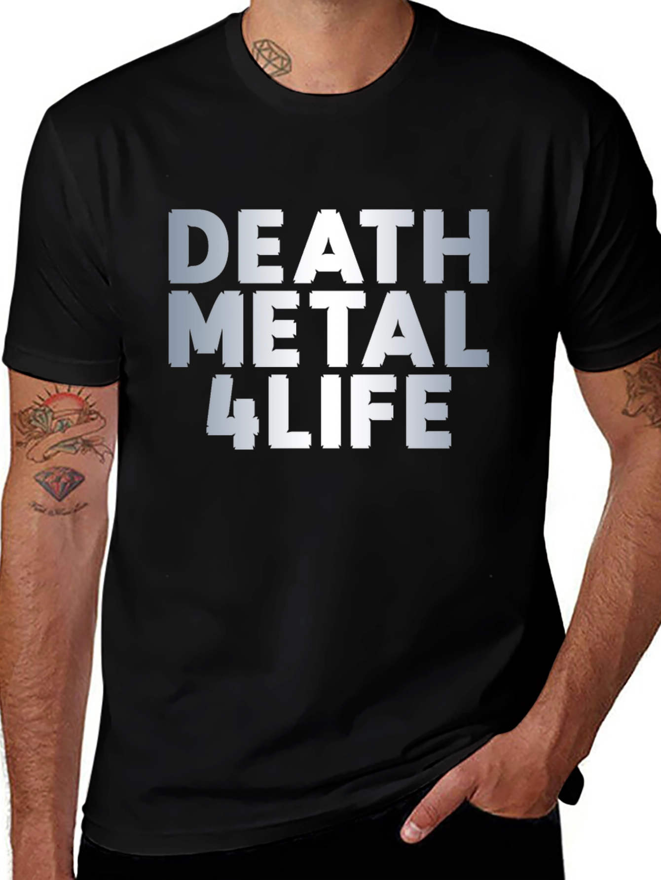 Death Metal 4 Life Graphic Tee - Black