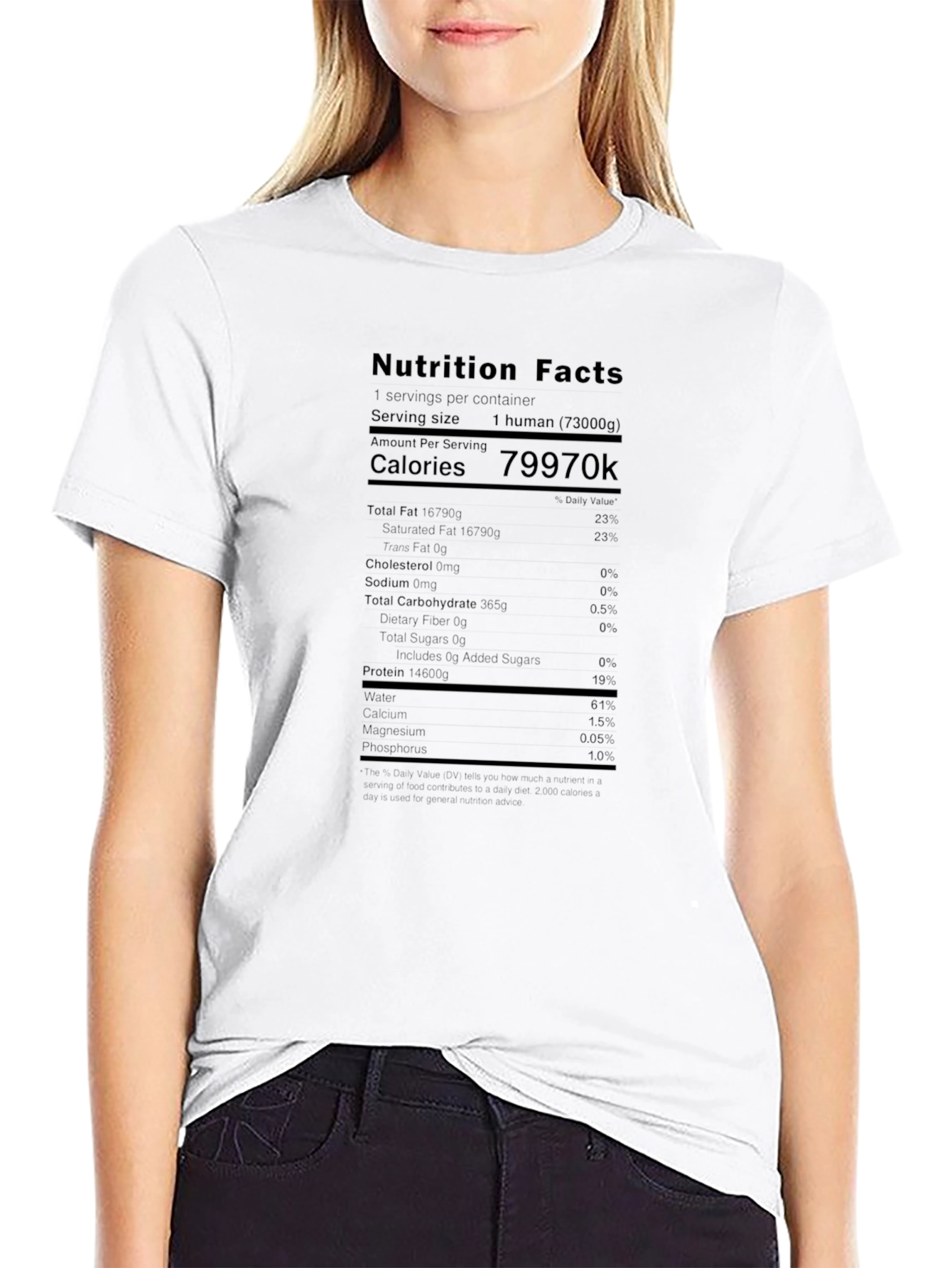 Nutrition Facts Funny Human T-Shirt