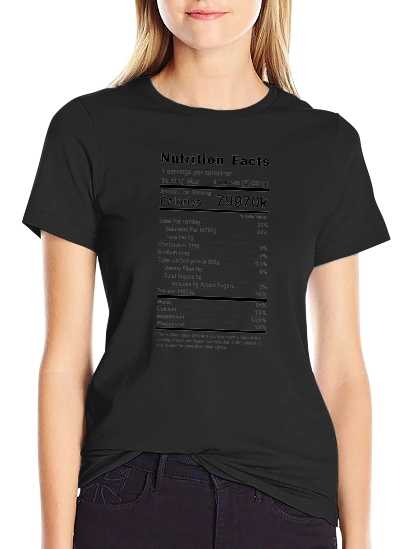 Nutrition Facts Funny Human T-Shirt
