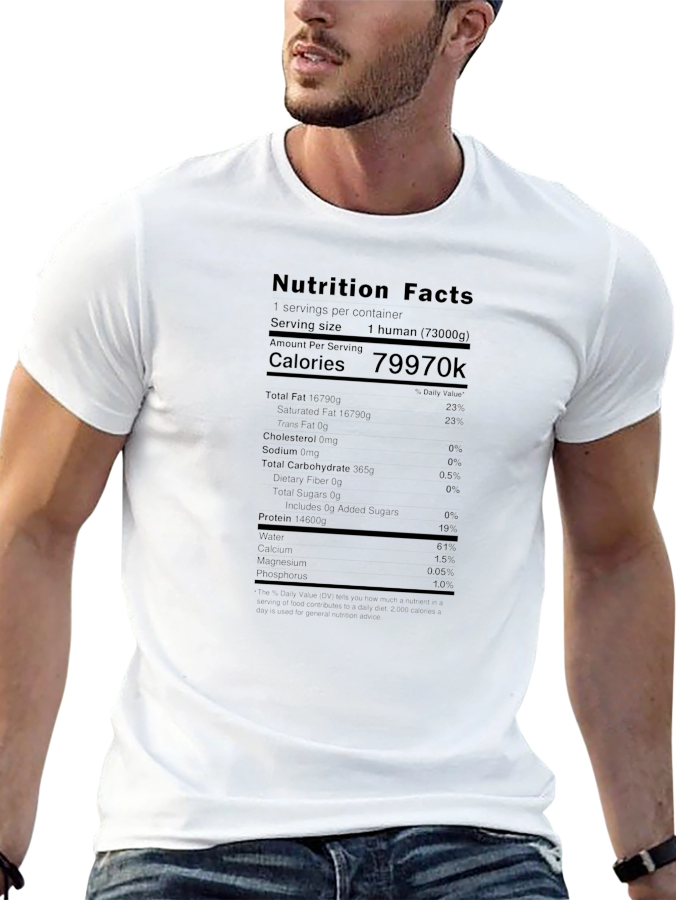 Nutrition Facts Funny Human T-Shirt