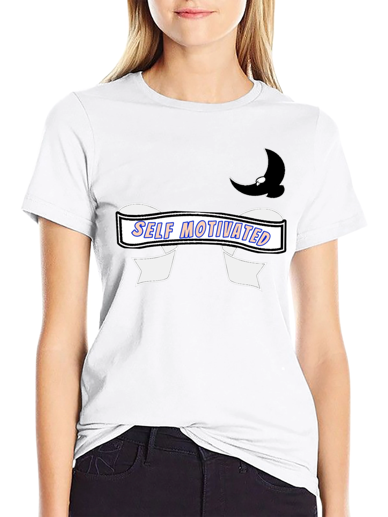 Self Motivated Black Graphic Tee