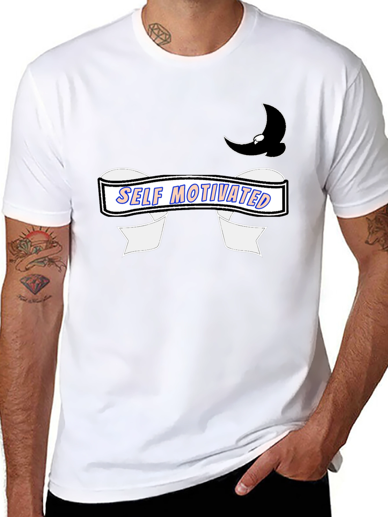 Self Motivated Black Graphic Tee