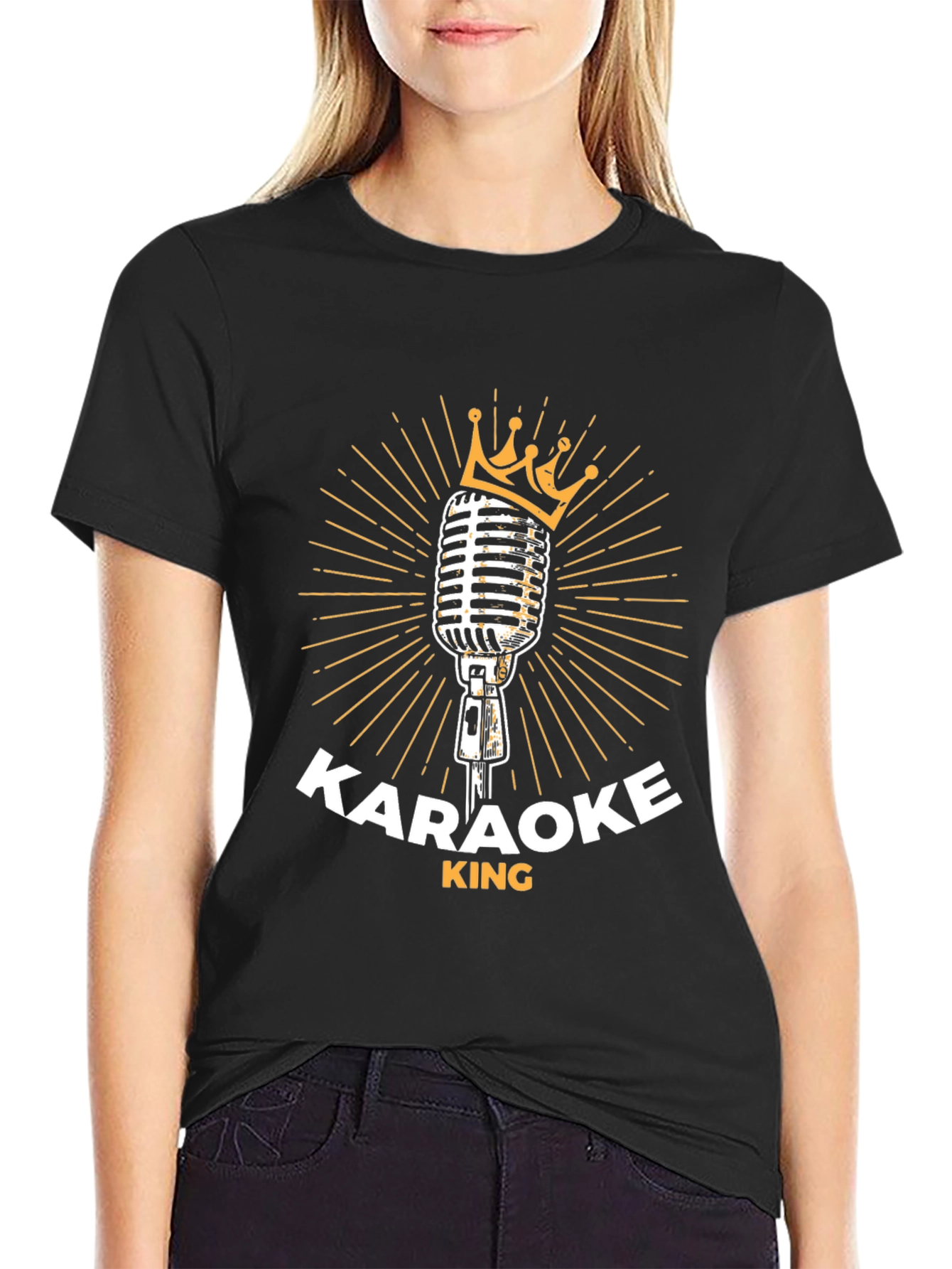Karaoke King Black T-Shirt - Music Lover Tee