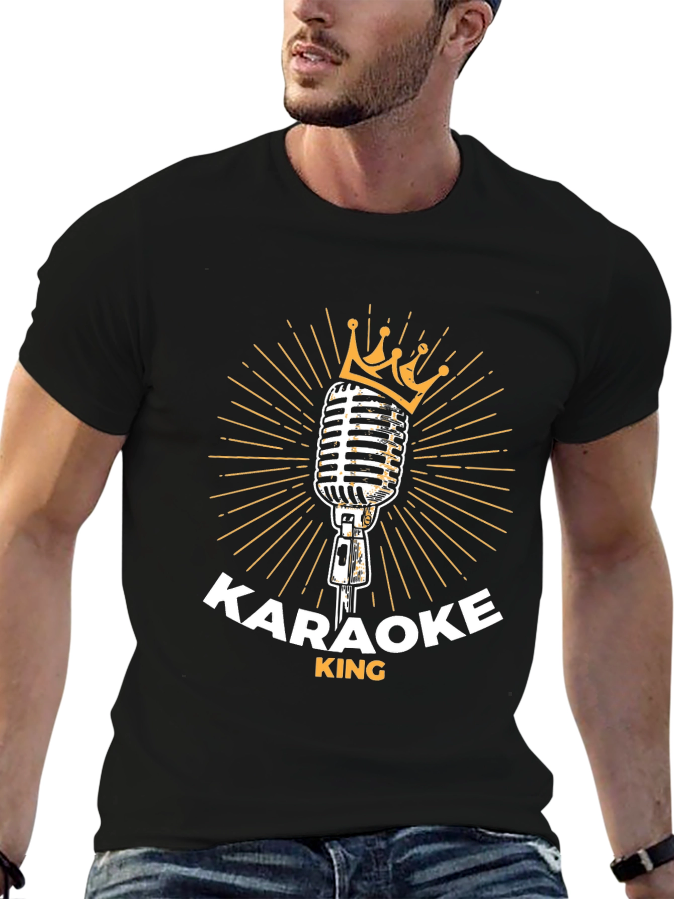 Karaoke King Black T-Shirt - Music Lover Tee