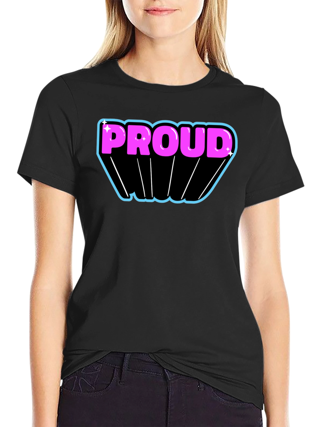 Proud Graphic T-Shirt - Black Cotton Blend