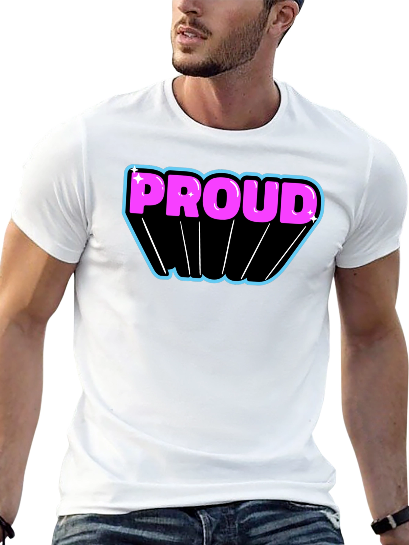 Proud Graphic T-Shirt - Black Cotton Blend