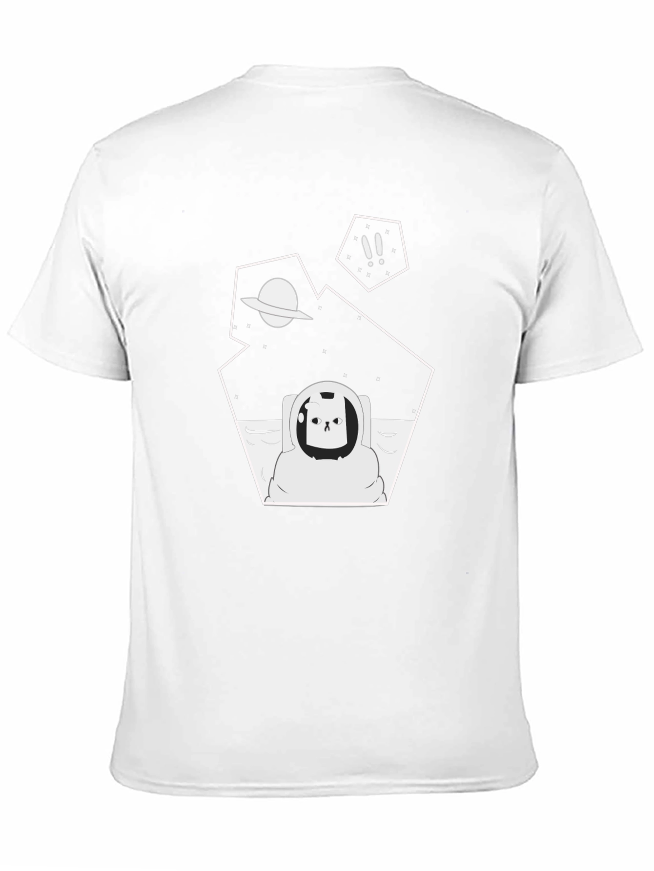 Astronaut Cat Graphic Tee - Black Cotton T-Shirt
