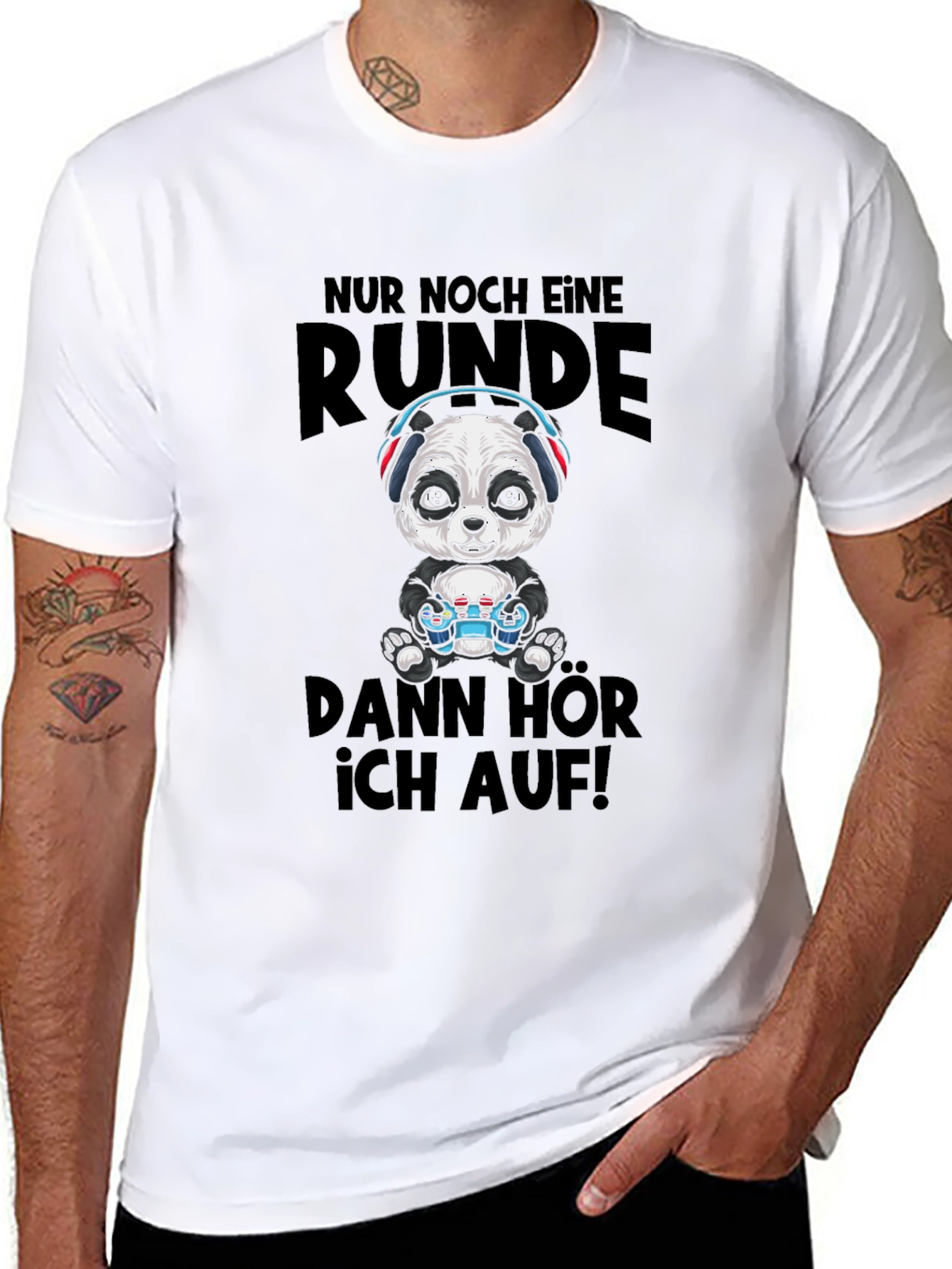 Gamer Panda T-Shirt - Just One More Round!