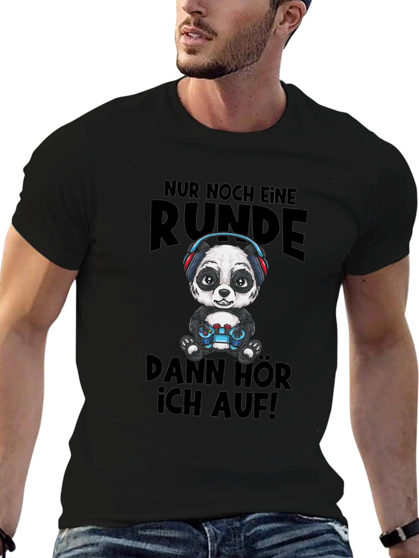Gamer Panda T-Shirt - Just One More Round!